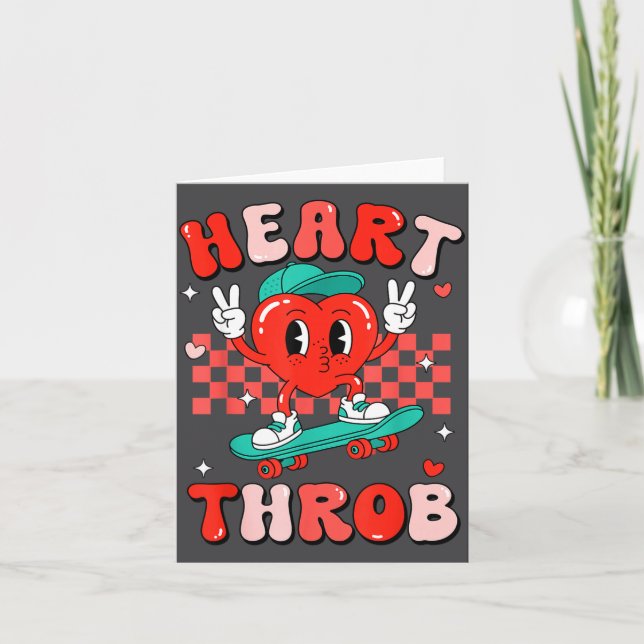 Retro Groovy Heart Throb Valentines Day Toddlers B Kort (Framsida)