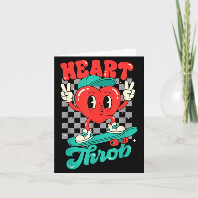 Retro Groovy Heart Throb Valentines Day Toddlers B Kort (Framsida)