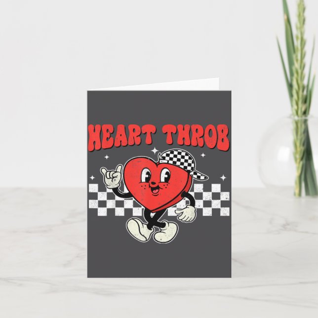 Retro Groovy Heart Throb Valentines Day Toddlers B Kort (Framsida)
