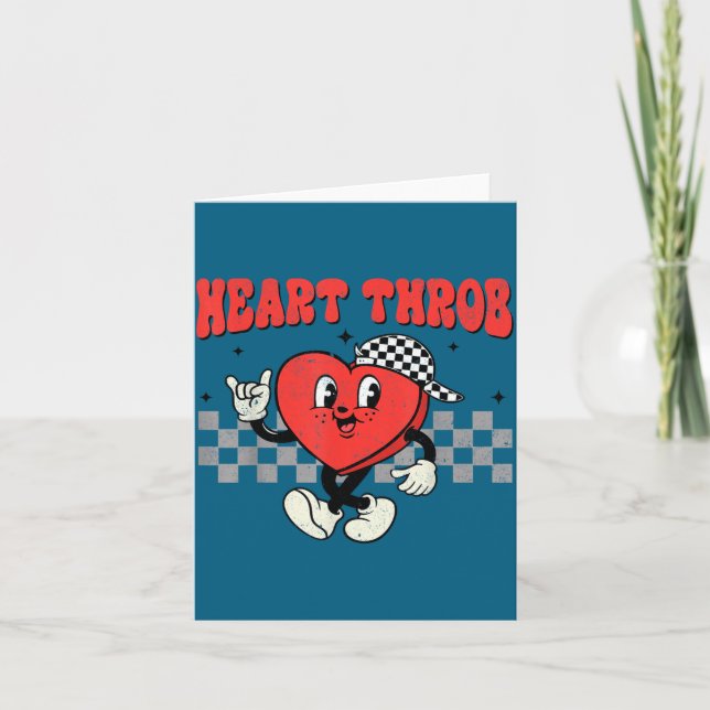 Retro Groovy Heart Throb Valentines Day Toddlers B Kort (Framsida)