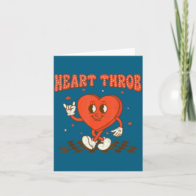 Retro Groovy Heart Throb Valentines Day Toddlers B Kort (Framsida)