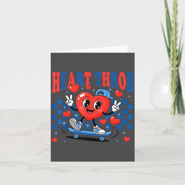 Retro Groovy Heart Throb Valentines Day Toddlers B Kort (Framsida)