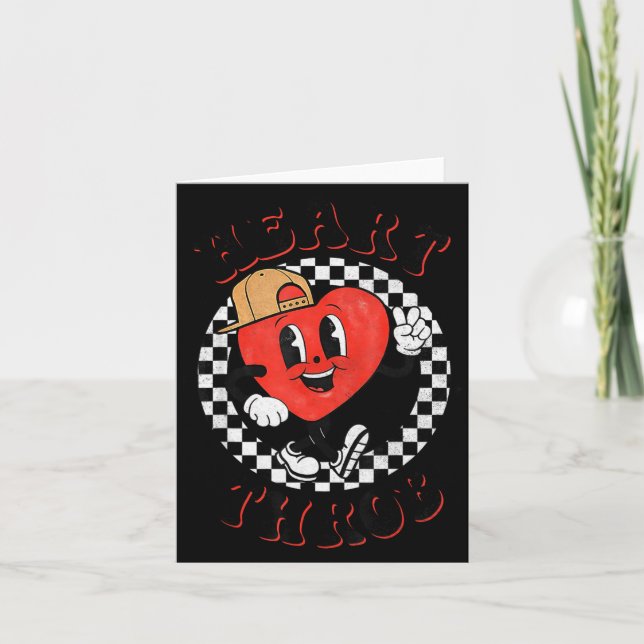 Retro Groovy Heart Throb Valentines Day Toddlers B Kort (Framsida)
