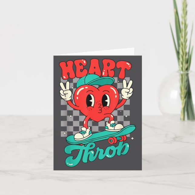 Retro Groovy Heart Throb Valentines Day Toddlers B Kort (Framsida)