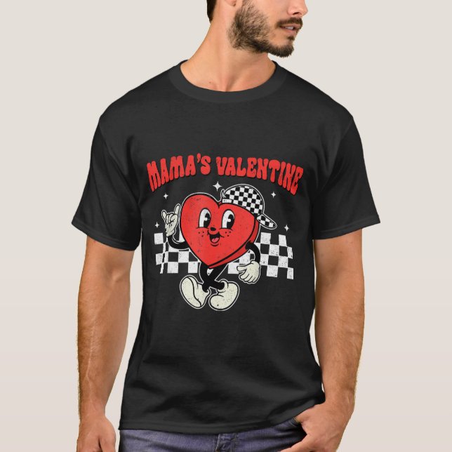 Retro Groovy Heart Throb Valentines Day Toddlers B T Shirt (Framsida)