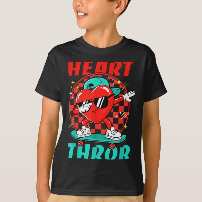 Retro Groovy Heart Throb Valentines Day Toddlers B T Shirt (Framsida)