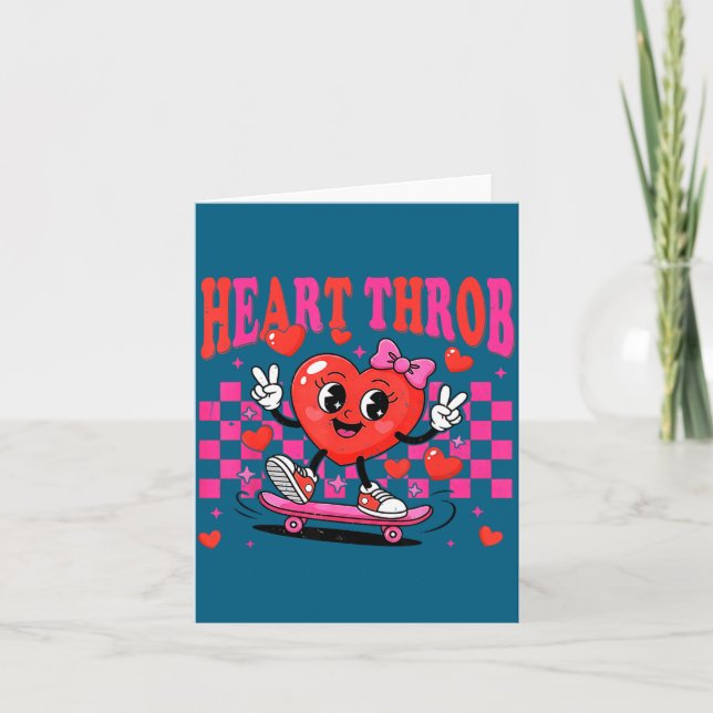 Retro Groovy Heart Throb Valentines Day Toddlers G Kort (Framsida)