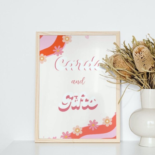 Retro groovy Heart Valentine Card & presentations- Poster (Skapare uppladdad)