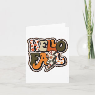 Retro Groovy Hej Fall Autumn Vibes Blixtruller Kort