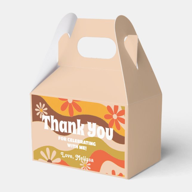 Retro Groovy Hippie Flower Sweet 16 Presentaskar (Framsidan Sidan)