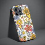 Retro Groovy Hippie Flowers Hearts<br><div class="desc">Retro Groovy Hippie Flowers Hearts iPhone Smart Phone Case har en groovy rektor mönster av blommor,  romantiska kärlek-hjärtan och fredstecken. Perfekt som julklapp,  födelsedag,  Mors dag,  bästa vänner och mycket annat. Designad av © Evco Studio www.zazzle.com/store/evcostudio</div>