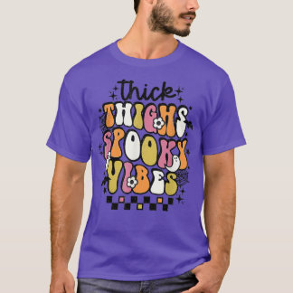 Retro Groovy Hippie Halloween Tjocka Lår Skräck  T Shirt