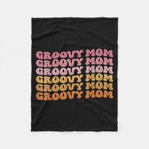 Retro groovy hippie mamma matchande familj mors da fleecefilt