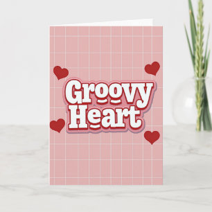 Retro Groovy Hjärt Kärlek Kort