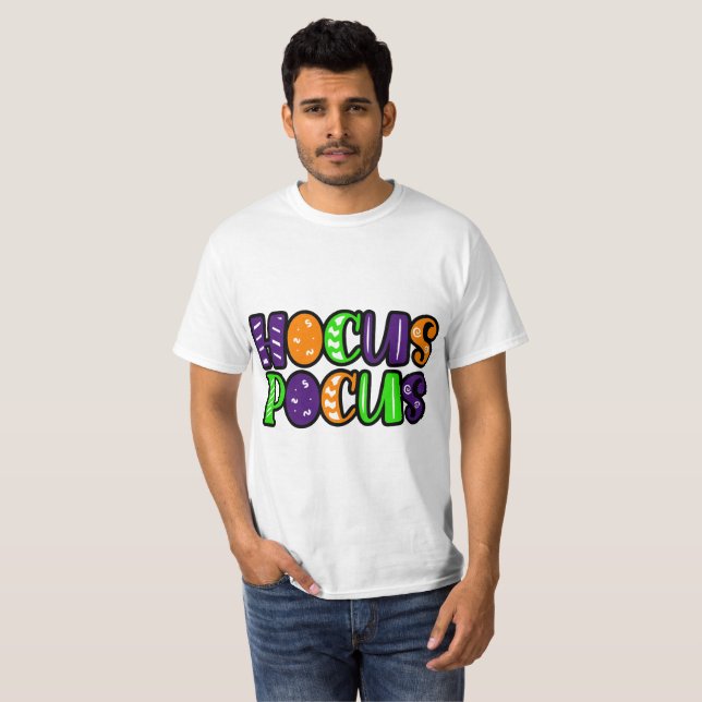 Retro Groovy Hocus Pocus Herr T-Shirt - Livlig (Hel framsida)
