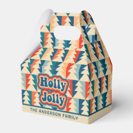 Retro Groovy Holly Jolly Geometric Julgranar Presentaskar