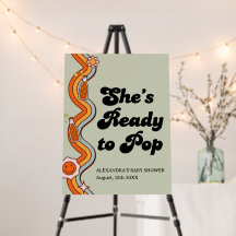 Retro Groovy Hon är redo att poppa Sälggrön