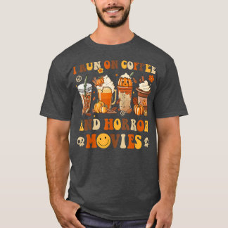 Retro Groovy Horror Fall Movie Coffee Hippie Hallo T Shirt