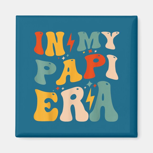 Retro Groovy In My Pa Era Funny Father's Day Mens  Magnet (Framsidan)