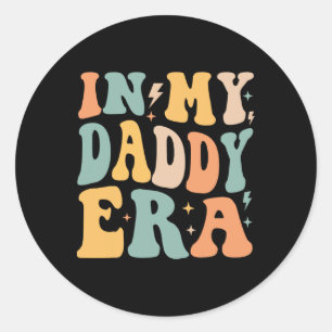 Retro Groovy in my pappa Era Far&# s Day Runt Klistermärke