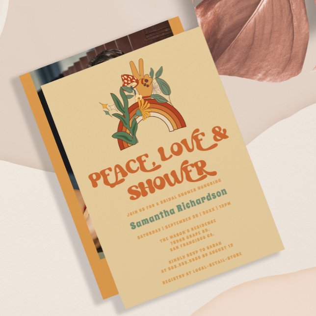 Retro Groovy Inbjudningskort för möhippan (Skapare uppladdad)