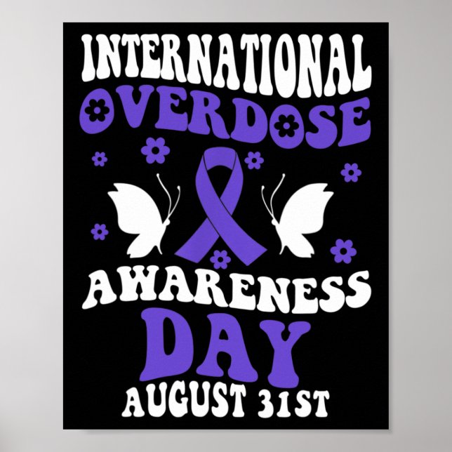 Retro Groovy Internationell - dag för ökad medvete Poster (Framsidan)