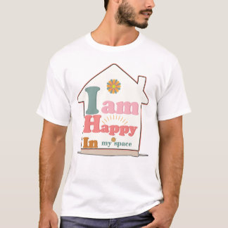 Retro Groovy Introvert Jag är Glad i mitt Utrymme T Shirt