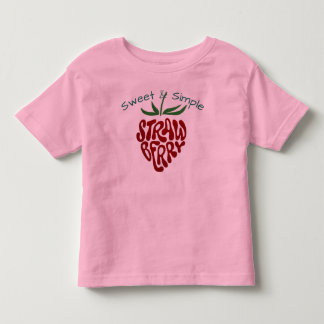  Retro Groovy Jordgubbstryck Rosa Barn T-Shirt