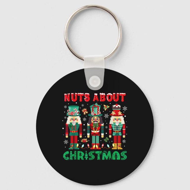 Retro Groovy jul Nöt om jul Nutcra Nyckelring (Framsida)