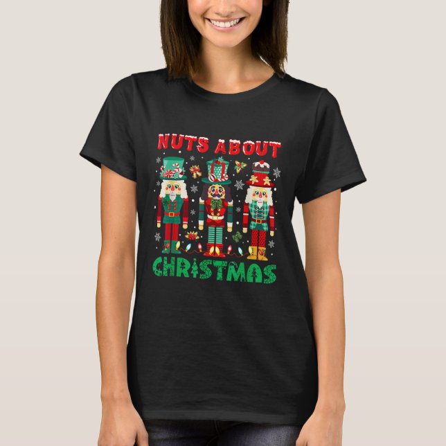 Retro Groovy jul Nöt om jul Nutcra T Shirt (Framsida)
