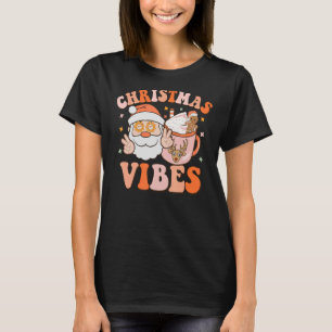 Retro Groovy jul Vibes Cute Jultomten Julafton T Shirt