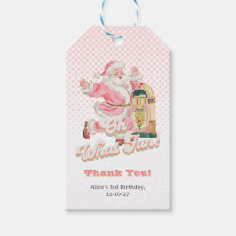 Retro Groovy Jultomten-jul-Party Tack Presentetikett