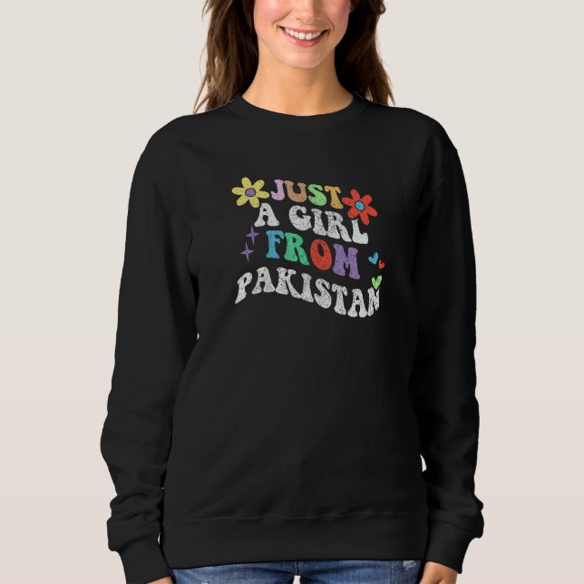 Retro Groovy Just A Girl From Pakistan Mother s Da T Shirt (Framsida)