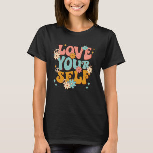 Retro Groovy Kärlek Din egen Daisy Hippie Motivati T Shirt