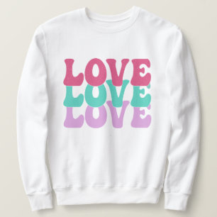 Retro Groovy Kärlek Valentine Rainbow Sweatshirt