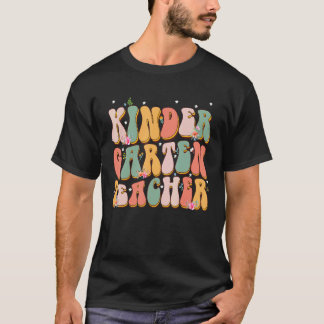 Retro Groovy Kindergarten Teacher Kids  Back To Sc T Shirt