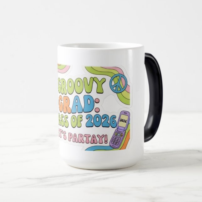 Retro Groovy Klass 2026 Examen Mug Magisk Mugg (Framsida höger)