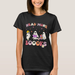 retro Groovy Läs mer Bokar Ghost Boo ghoul Roligt T Shirt