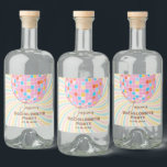 Retro Groovy Last Disco Bachelorette Party Spritflaskor Etikett<br><div class="desc">Retro Groovy Last Disco Bachelorette Party</div>