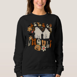 Retro Groovy Låt Oss Gå Spöken Halloween Spöke Out T Shirt