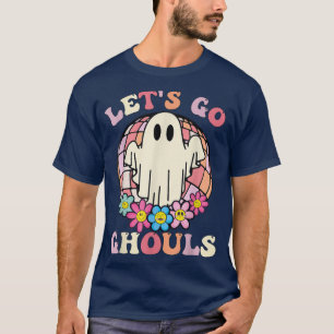 Retro Groovy Låt oss Go Ghouls Halloween Ghost Cos T Shirt