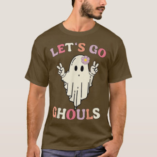 Retro Groovy Låt oss Go Ghouls Halloween Ghost Fun T Shirt