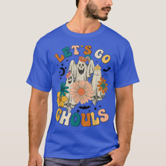 Retro Groovy Låt oss Go Ghouls Halloween Ghost Out T Shirt