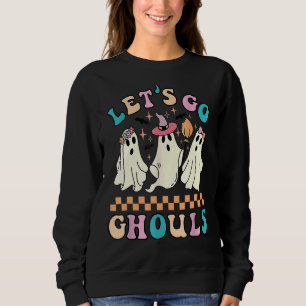 Retro Groovy Låt oss Go Ghouls Halloween Ghost Out T Shirt