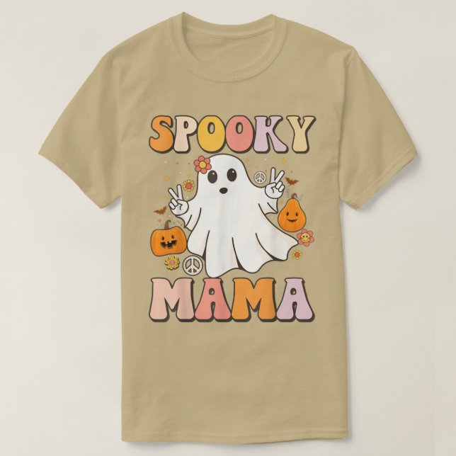 Retro Groovy Låt oss Go Ghouls Halloween Ghost Out T Shirt (Design framsida)