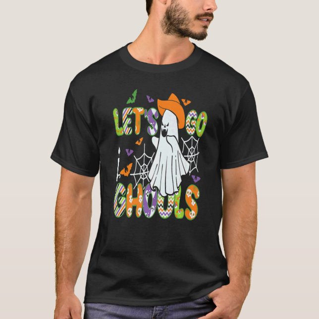 Retro Groovy Let's Go Ghouls Ghost 70s Spooky Hall T Shirt (Framsida)