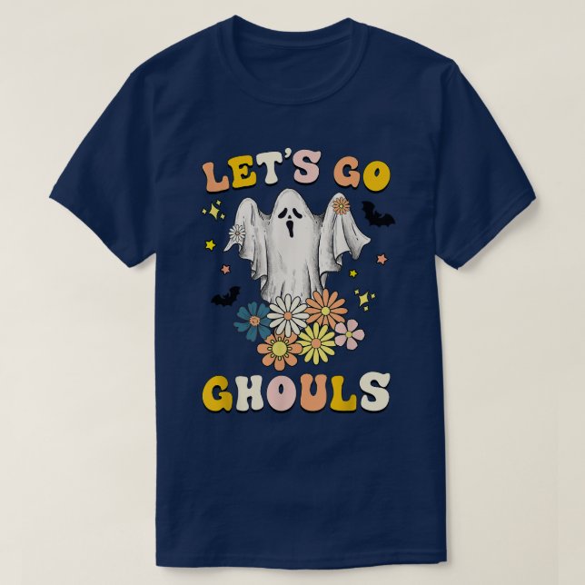 Retro Groovy Let's Go Ghouls Halloween Ghost Outfi T Shirt (Design framsida)