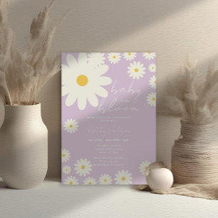 Retro Groovy Lilac Lavender Baby i Bloom Shower Inbjudningar