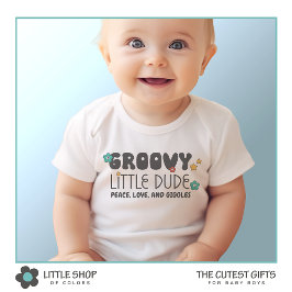 Retro Groovy Little Boy T Shirt