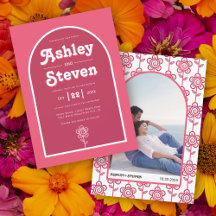 Retro Groovy magenta och rosa 70-talet inspirerade